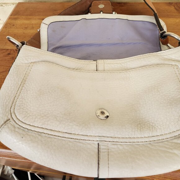 Coach Cream Leather Soho Shoulder Bag Tote Purse - Picture 9 of 11